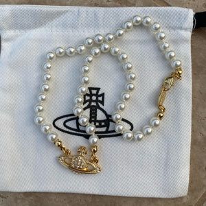 Vivienne Westwood Gold Pearl Necklace